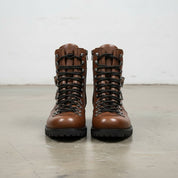 Men's Brown Plain-Toe Leather Hiker Boots