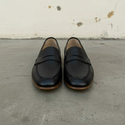 Handcrafted Men's Black Leather Moccasin Loafers