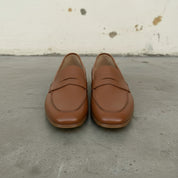 Handcrafted Men's Brown Leather Moccasin Loafers