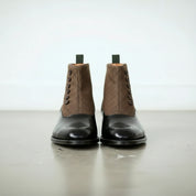 Men's Black Button Leather Boots