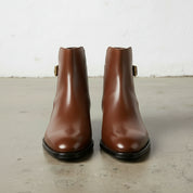 Handmade Men's Brown Leather Ankle High Boots