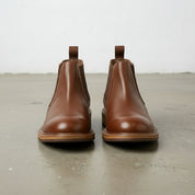 Men's Brown Pebbled Leather Chelsea Boots