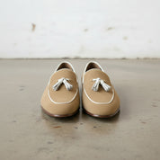Handmade Men's Tan Suede Leather Loafers
