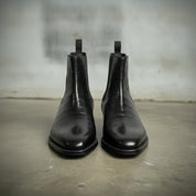 Men's Black Crocodile-Embossed Leather Chelsea Boots