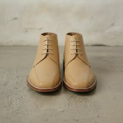 Men's Tan Apron-Toe Leather Chukka Boots