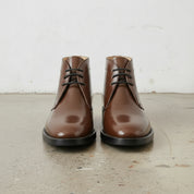 Men's Brown Patent Leather Chukka Boots