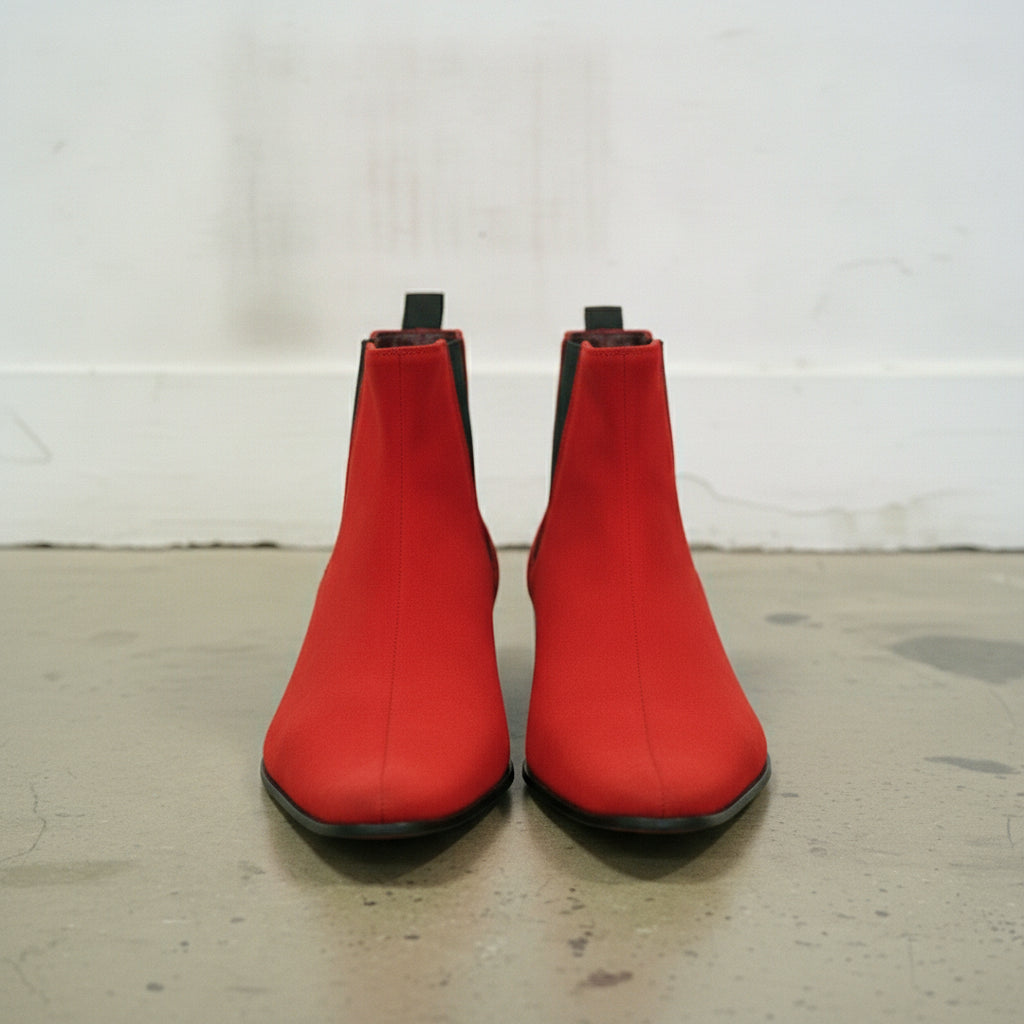 Men's Red Suede Chelsea Boots