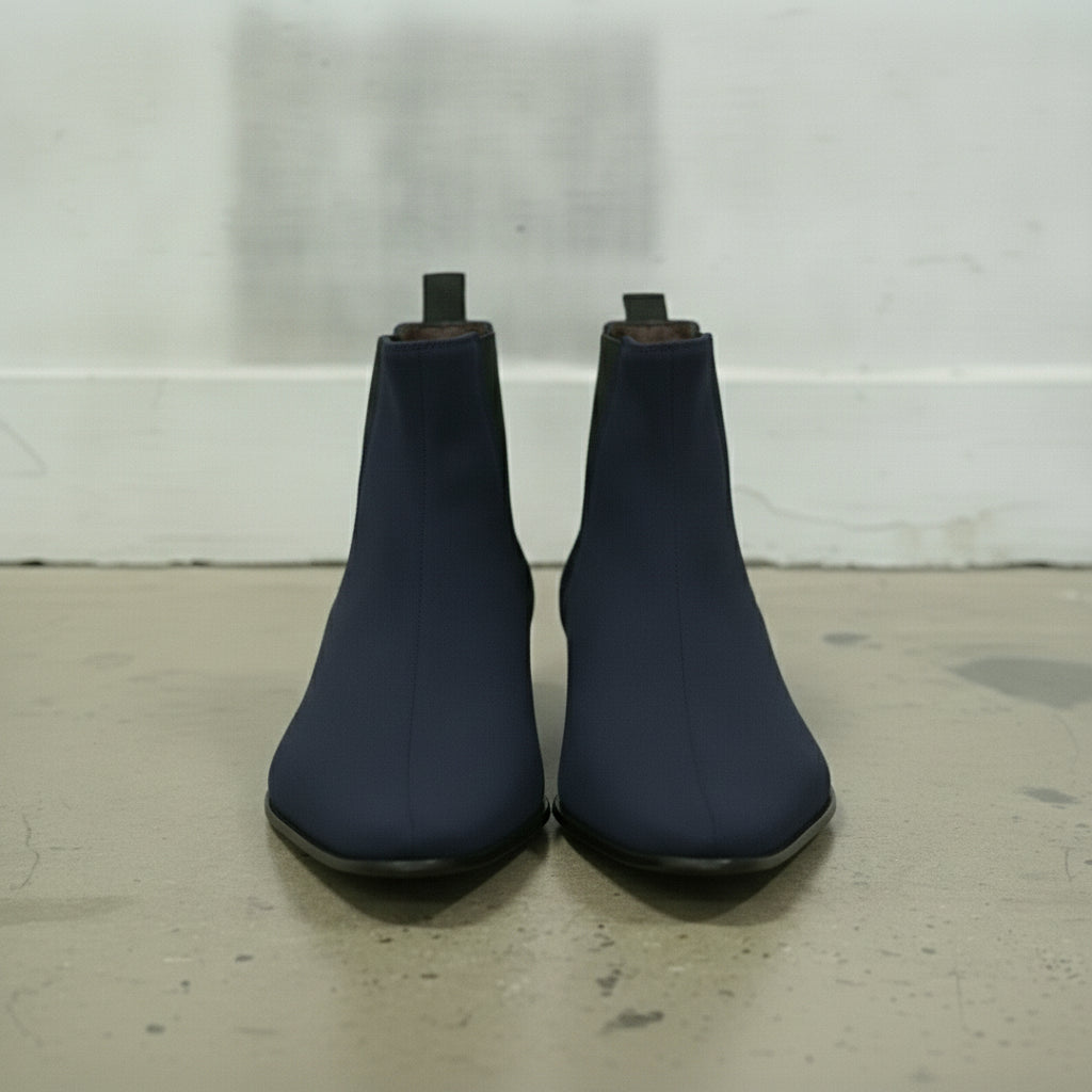 Men's Navy Blue Suede Chelsea Boots
