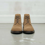 Men's Tan Cap-Toe Suede Ankle Boots