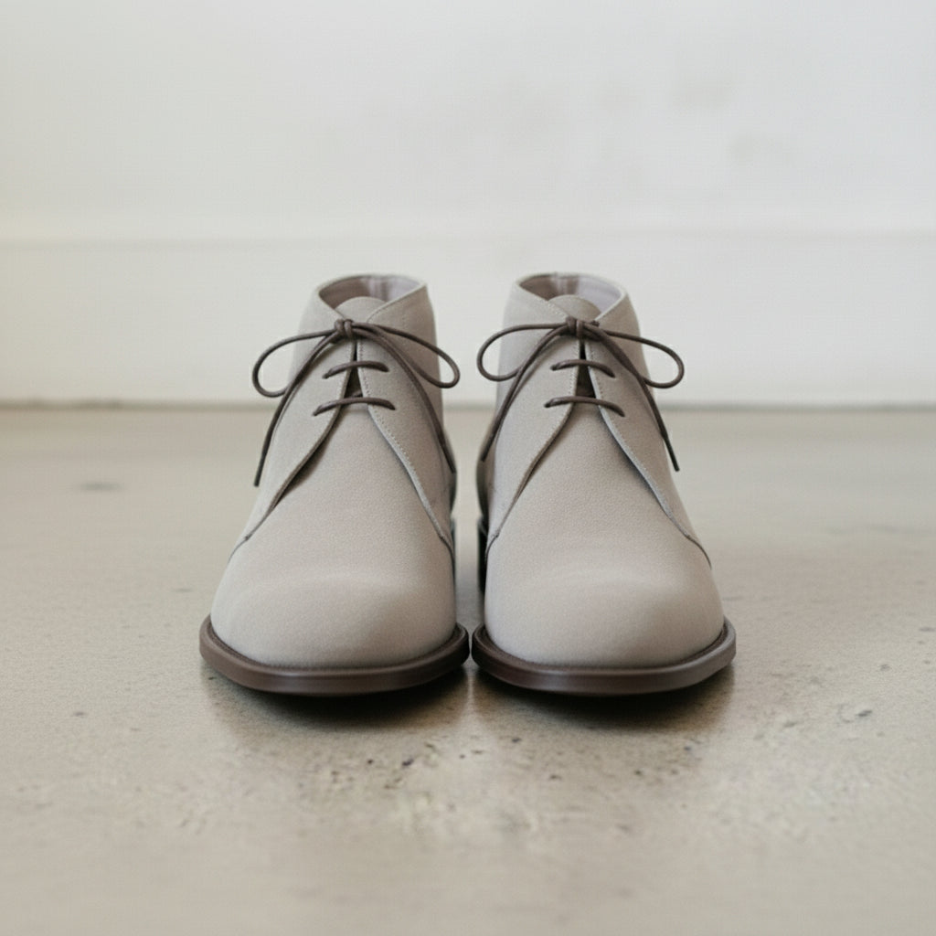 Men's Light Gray Suede Chukka Boots