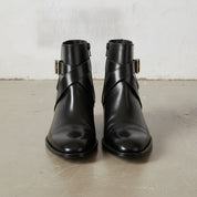 Men's Black Plain-Toe Leather Ankle Boots — Naughton
