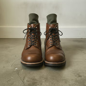 Men's Brown Cap-Toe Leather Lace-Up Boots