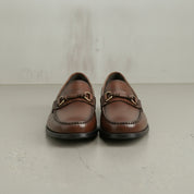 Men's Brown Apron-Toe Leather Bit Loafers