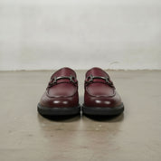 Men's Burgundy Apron-Toe Leather Bit Loafers