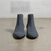 Men's Navy Blue Plain-Toe Suede Ankle Boots