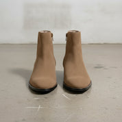 Men's Brown Plain-Toe Suede Ankle Boots