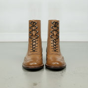 Men's Tan Wingtip Leather Ankle Boots