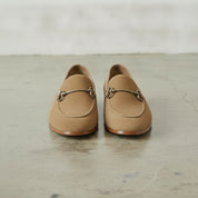 Men's Tan Apron-Toe Suede Bit Loafers