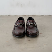 Men's Burgundy Apron-Toe Leather Bit Loafers