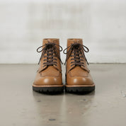 Men's Tan Apron-Toe Leather Lace-Up Boots — Sedgefield