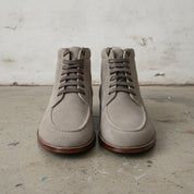 Men's Light Gray Suede Apron-Toe Chukka Boots