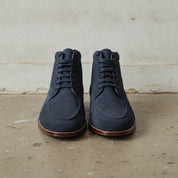Men's Navy Blue Suede Apron-Toe Chukka Boots