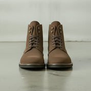Men's Brown Cap-Toe Suede Ankle Lace-Up Boots