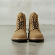 Men's Tan Cap-Toe Suede Ankle Lace-Up Boots