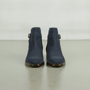 Men's Navy Blue Plain-Toe Suede Jodhpur Boots