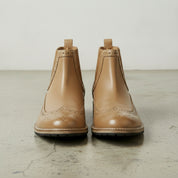 Men's Tan Wingtip Suede Leather Chelsea Boots — Colman