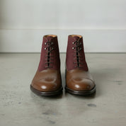 Men's Brown Cap-Toe Leather Oxford Boots — Adlard