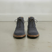Men's Dark Navy Blue Cap-Toe Suede Ankle Boots — Coldstream