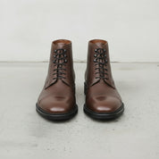 Men's Brown Cap-Toe Pebbled Leather Ankle Boots — Sleaford