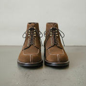 Men's Brown Apron-Toe Suede Derby Ankle Boots — Greenway