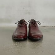 Men's Burgundy Alligator-Embossed Leather Oxfords — Booker