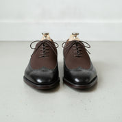 Men's Black and Cognac Wingtip Leather Spectator Oxfords — Stephenson