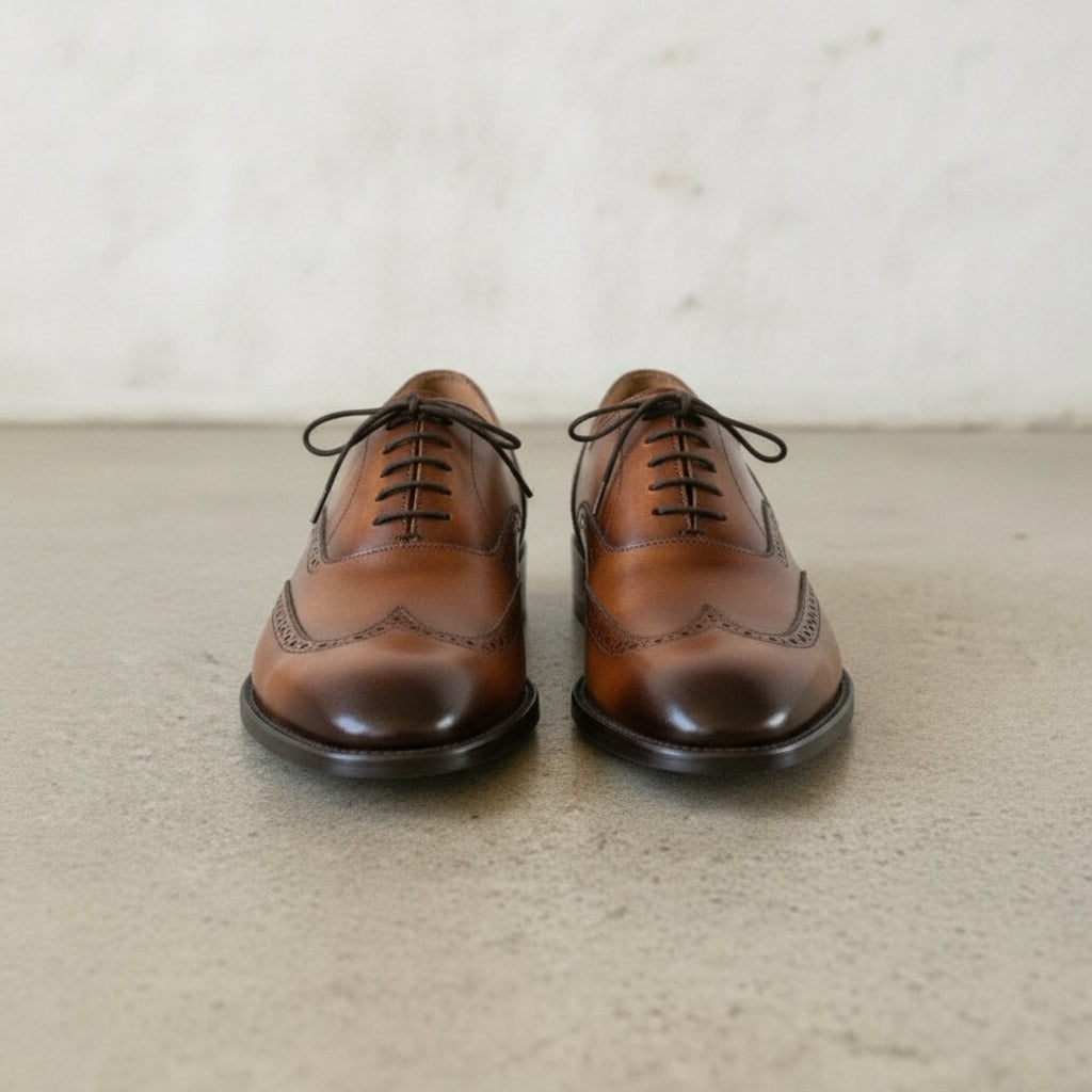 Men's Brown Wingtip Leather Oxfords — Blamey — Blamey