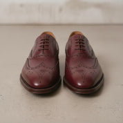 Men's Burgundy Wingtip Leather Oxfords — Dingley