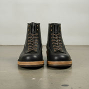 Men's Black Plain-Toe Leather Ankle Boots — Greenfield
