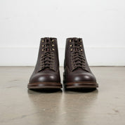 front-view - Men's Combat Boots, Full-Grain Leather Boots, Lace-Up Ankle Boots