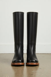 front-view - Women's Handmade Black Classic Riding Leather Boots