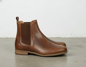 front-view - Women's Handmade Brown Leather Chelsea Boots