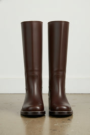 front-view - Women's Handmade Chocolate Leather Classic Riding Boots