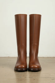 front-view - Women's Handmade Cognac Brown Knee-High Leather Riding Boots