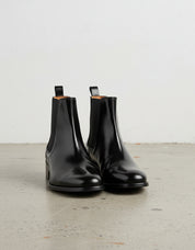 front-view - Women's Handmade Leather Chelsea Boots, Slip-On Ankle Boot, Polished Dress Boot