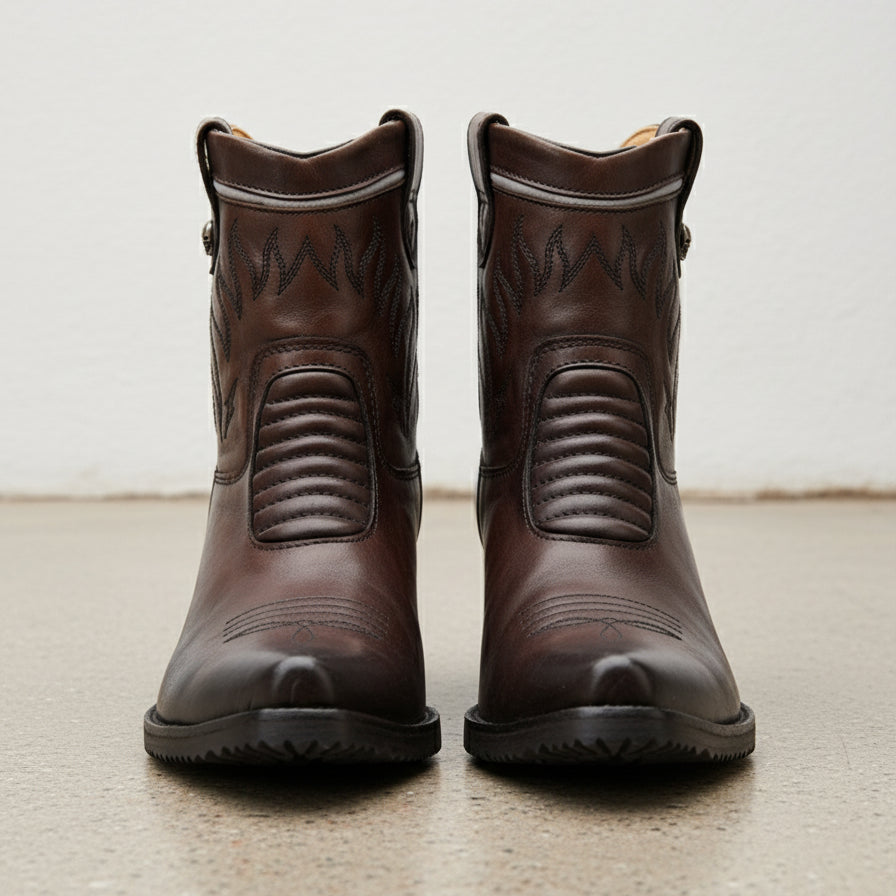 Full-Grain Calf Leather Women's Western Cowboy Boots - front-view