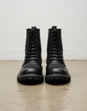 Genuine Calf Leather Men's Biker Boots - Extra Protection Toe Boots - front-view