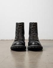 Genuine Calf Leather Men's High Ankle Biker Boots - front-view