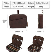 Genuine Leather 6 Slots Portable Watch Band Case