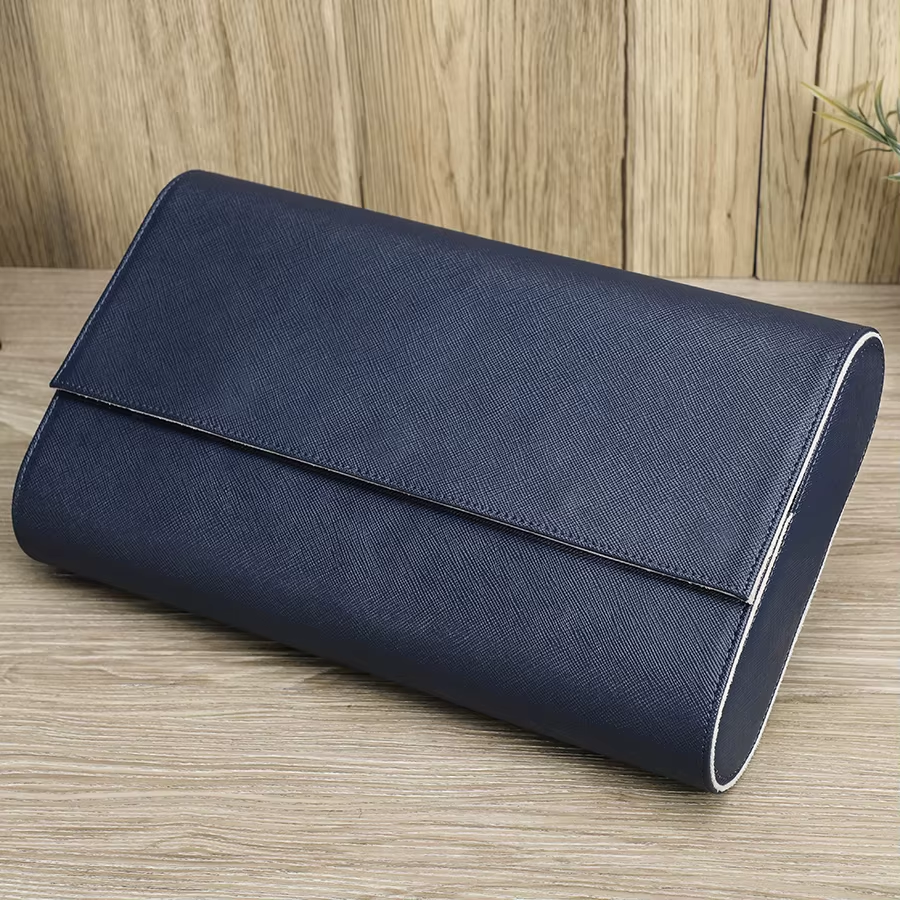 Genuine Leather 8 Slots Watch Roll Travel Case